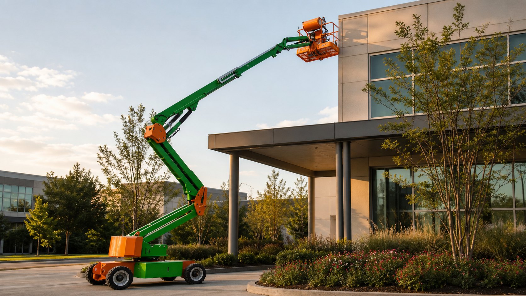 Articulating Boom Lift Case: Safer Facade Maintenance When Obstacles Block Access