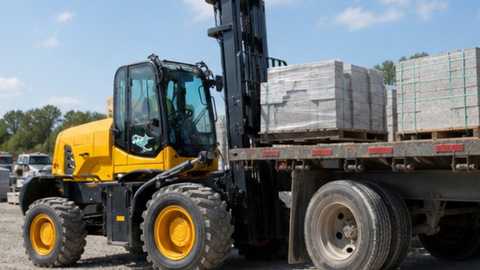 Rough Terrain Forklift Case: Moving Block Pallets Across a Wet Construction Yard