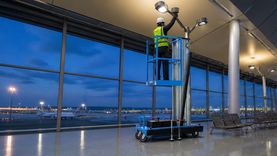 Single-Mast Aluminum Lift: Battery or AC Power for Indoor Facility Maintenance?