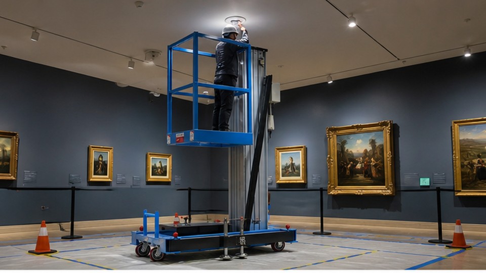 Single-Mast Aluminum Lift Case: Protecting Sensitive Floors in Museums and Public Buildings