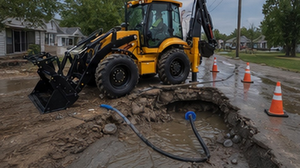 Backhoe Loader Case: Repairing Water Lines Without a Second Machine