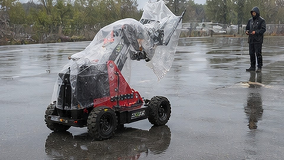 How Does Load Center Affect a Compact Remote Forklift on Rough Ground?