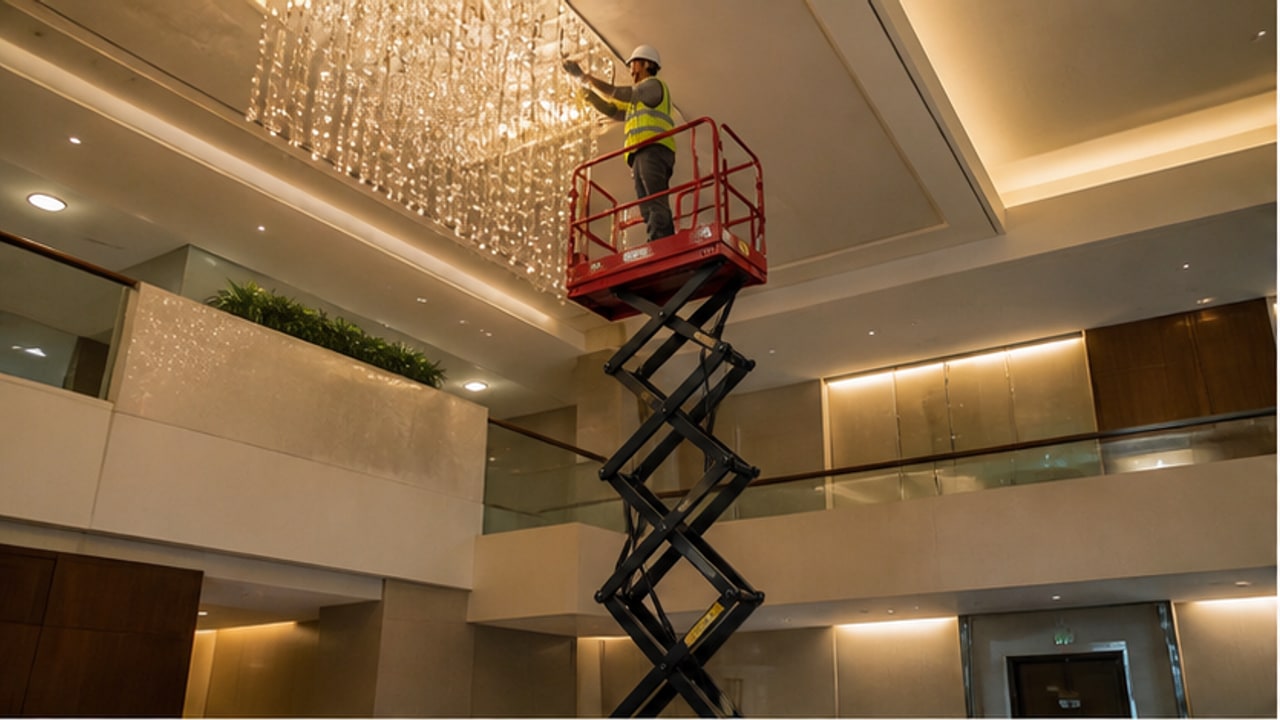 Aerial Work Platform Case: Maintaining High Hotel Atriums Without Scaffolding