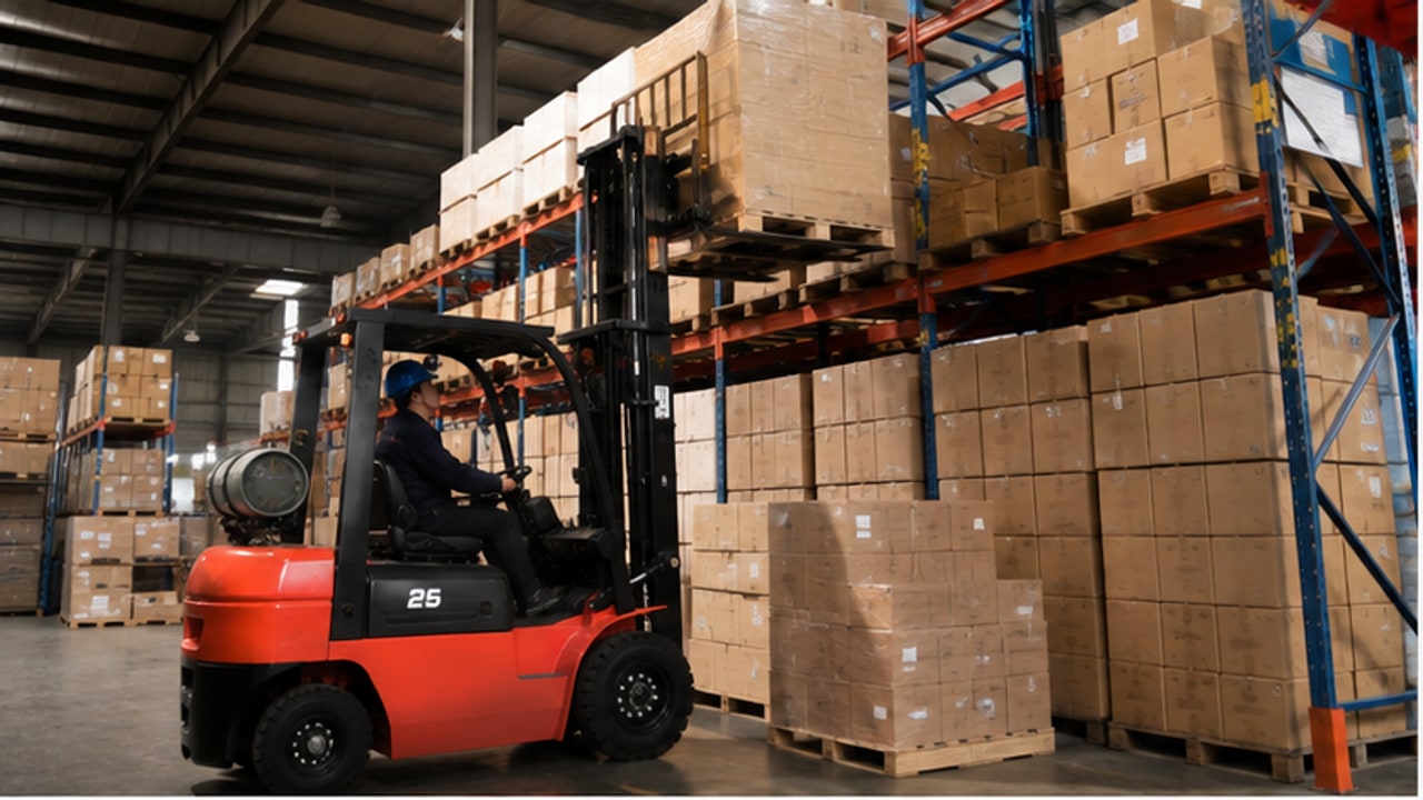 LPG Forklift Case: Crossing Dock Levelers with Appliance Pallets