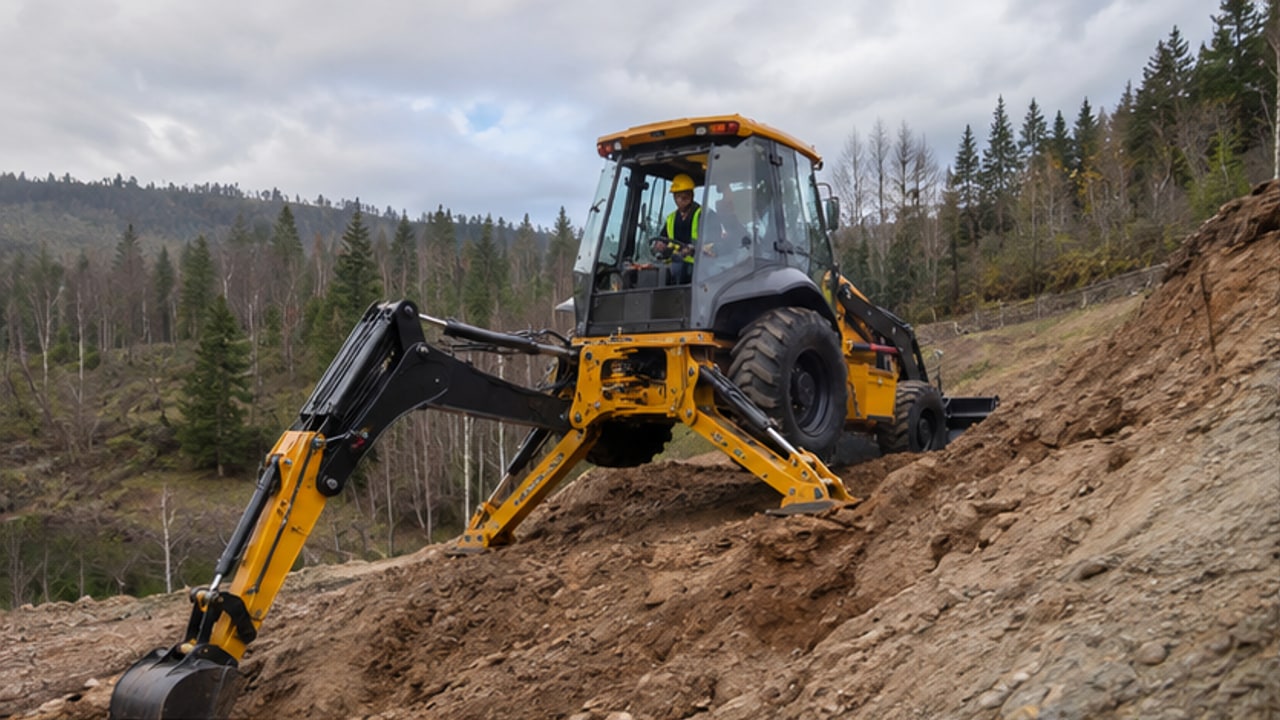Backhoe Loader Case: Repairing a Washed-Out Road Culvert