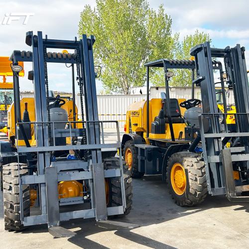 What are the two basic styles of rough terrain forklifts?