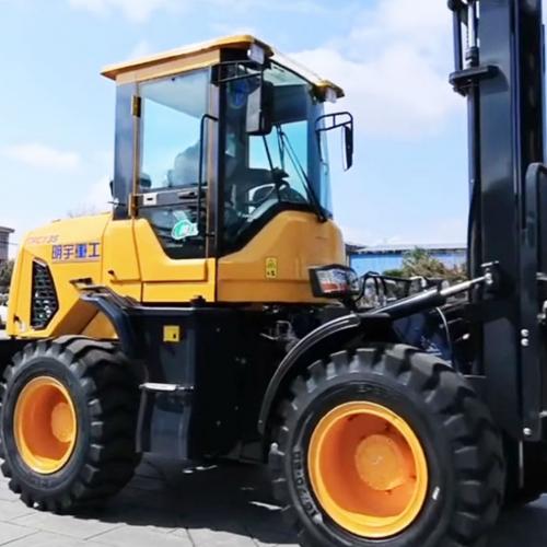 What industries use rough terrain forklifts?