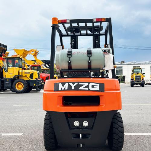 How do LPG dual-fuel forklifts compare to electric forklifts in terms of performance and cost? 