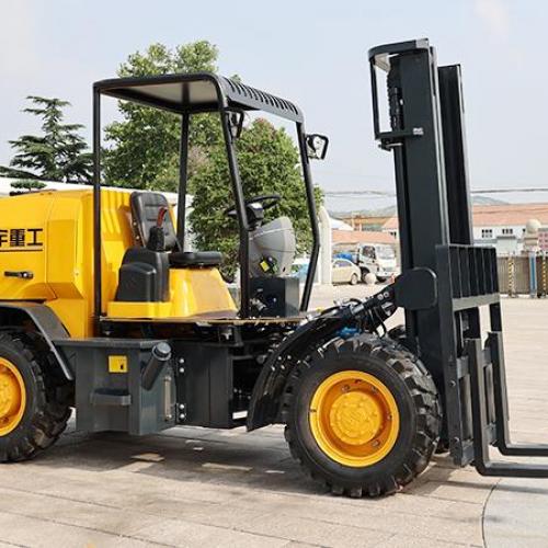 What is a rough terrain forklift primarily used for?