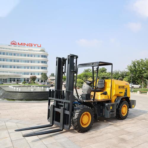 What is the fuel consumption of a diesel rough terrain forklift?