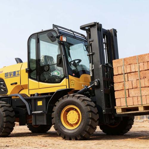 How are rear-steer rough-terrain forklifts?