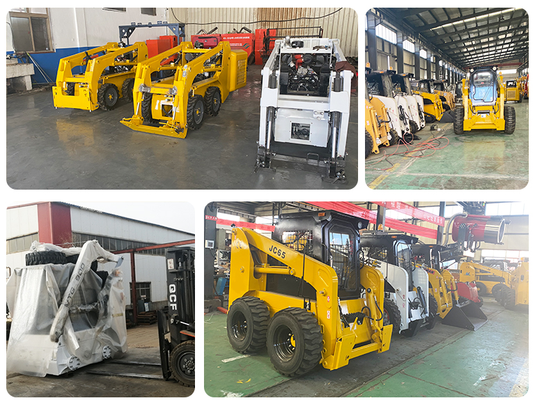 Caso JC60 skid steer: limpieza de patio, pallets y trabajo de finca