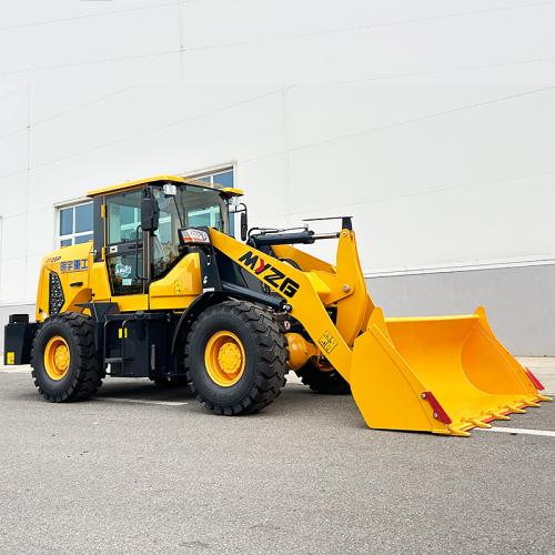 Carregadeira de rodas compacta a diesel DY26 - Capacidade de carga de 1380 kg, caçamba de 0,6 m³.